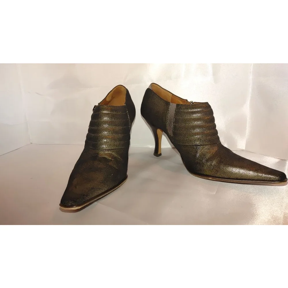 Donald J. Pliner Metallic Stilleto Booties Size 8M